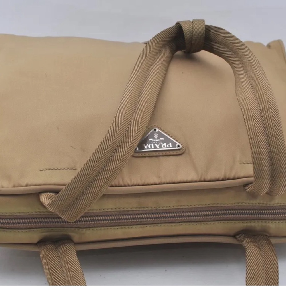 PRADA Vintage Nylon Tessuto Leather Shoulder Hand Bag Brown - Picture 5 of 14